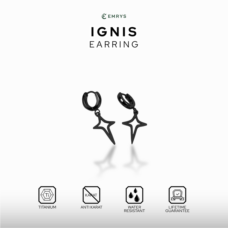 Emrys IGNIS ANTING Tindik Titanium Anti Karat Pria dan Wanita
