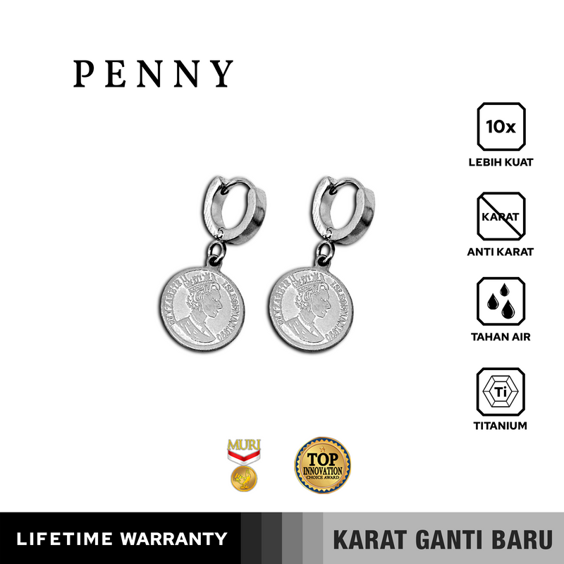 Emrys PENNY ANTING Tindik Titanium Anti Karat Pria dan Wanita