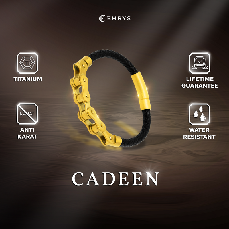 Emrys CADEEN Real Leather Gelang Kulit Asli Pria Wanita