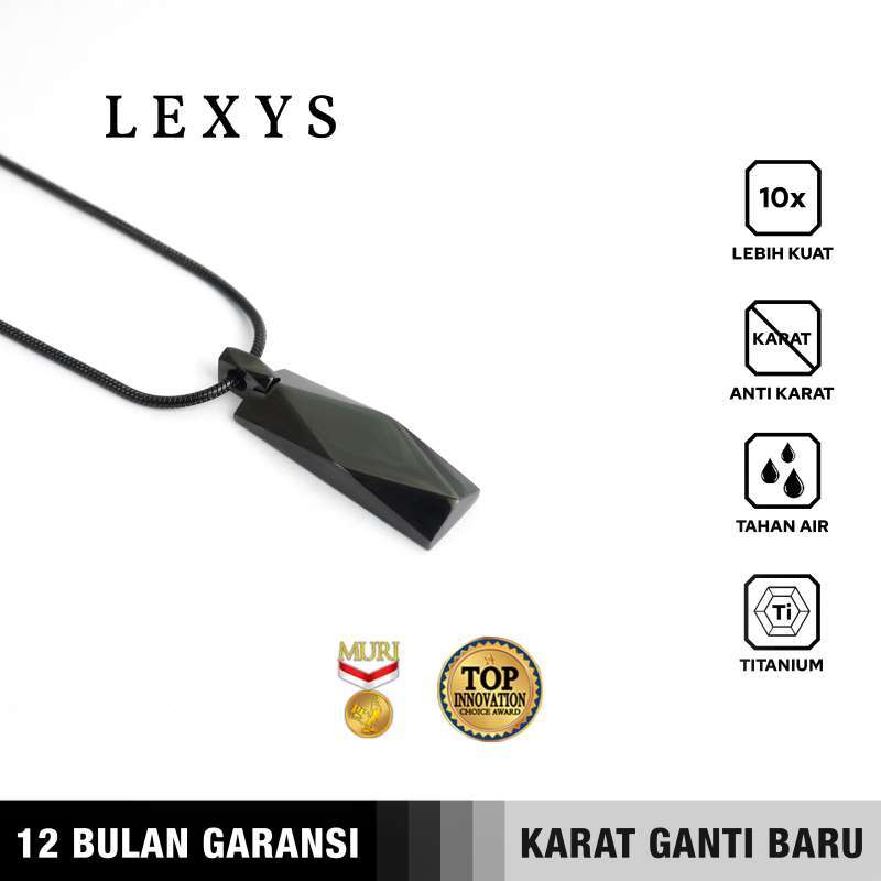 Emrys Liontin Set LEXYS Real Titanium Anti Karat Kalung Titanium Pria Wanita
