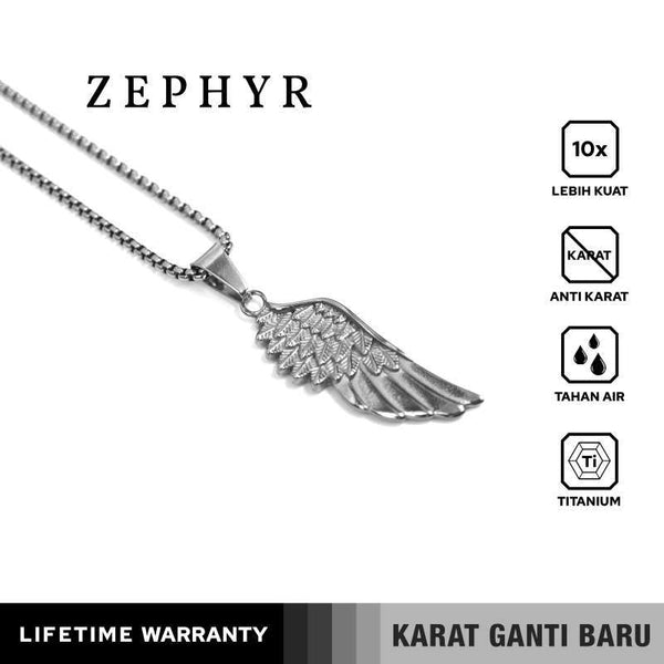 Emrys Liontin Set ZEPHYR Real Titanium Anti Karat Kalung Titanium Pria Wanita