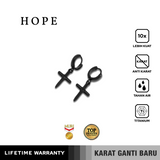 Emrys HOPE Salib Anting Tindik TITANIUM Anti Karat Pria dan Wanita