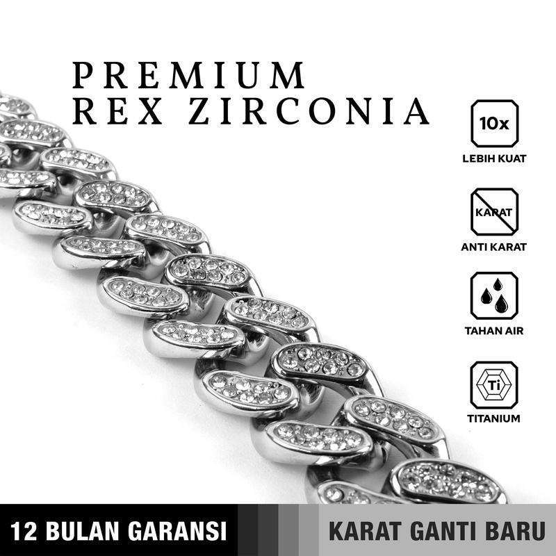 Emrys Bracelet PREMIUM REX ZIRCONIA Gelang Rantai Titanium Pria Wanita