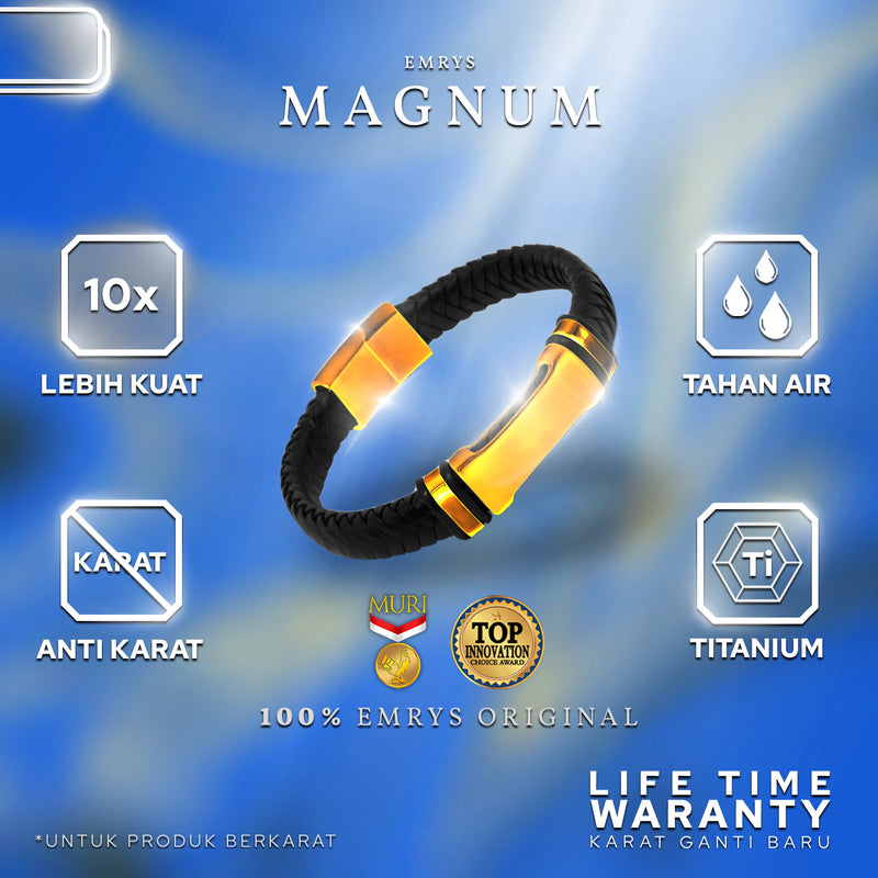 Emrys MAGNUM Bracelet Real Leather Gelang Kulit Pria Wanita