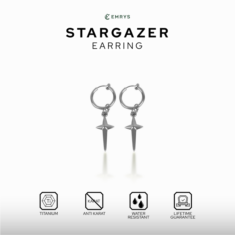 Emrys STARGAZER ANTING Jepit Titanium Anti Karat Pria dan Wanita