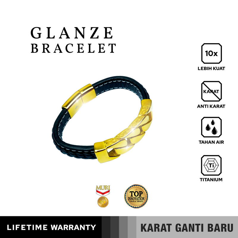 Emrys GLANZE Bracelet Real Leather Gelang Kulit Pria dan Wanita