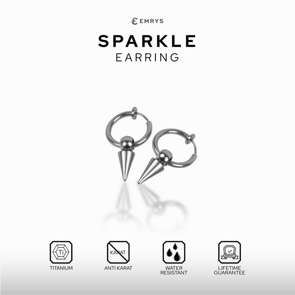 Emrys SPARKLE ANTING Jepit Titanium Anti Karat Pria dan Wanita