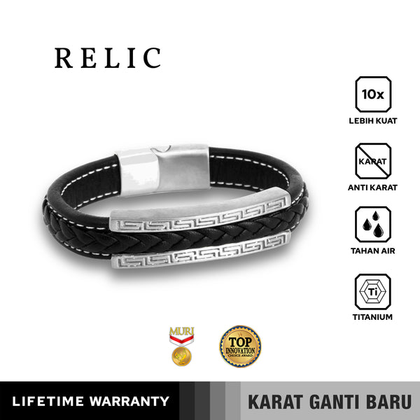 Emrys RELIC Bracelet Real Leather Gelang Kulit Pria Wanita
