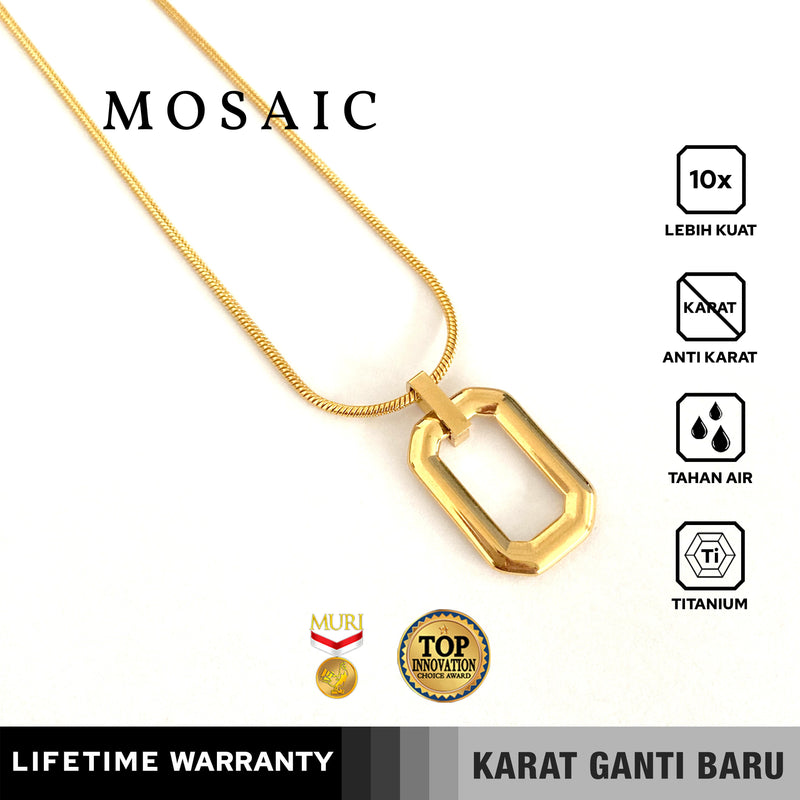 Emrys Liontin Set MOSAIC Kalung Liontin Titanium Anti Karat Pria Wanita