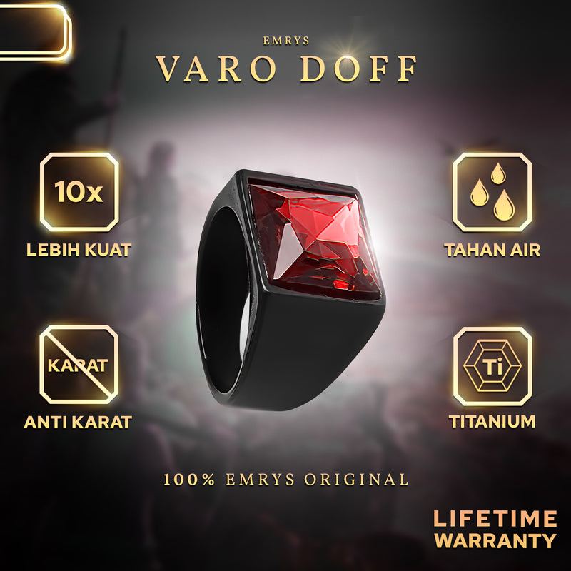 Emrys Premium Ring VARO DOFF Real Titanium Anti Karat Cincin Titanium Pria Wanita
