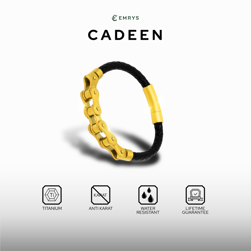 Emrys CADEEN Real Leather Gelang Kulit Asli Pria Wanita