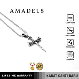 Emrys Liontin Set AMADEUS Titanium Anti Karat Kalung Liontin Salib Titanium Pria Wanita