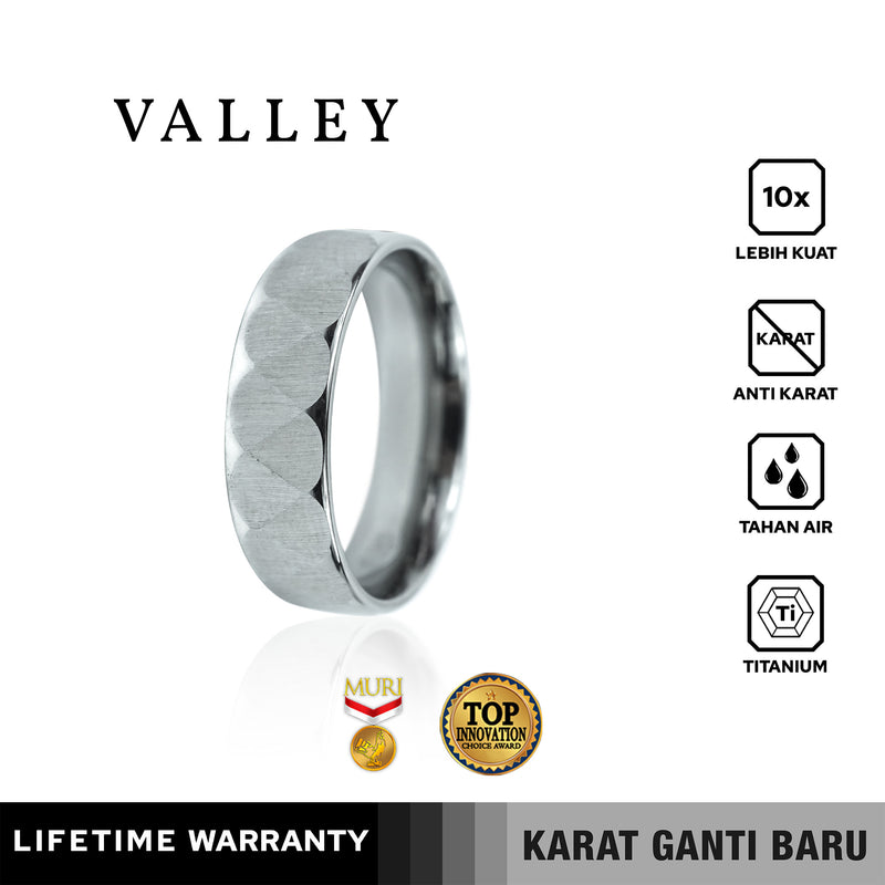 Emrys Premium Ring VALLEY Real Titanium Anti Karat Cincin Titanium Pria Wanita