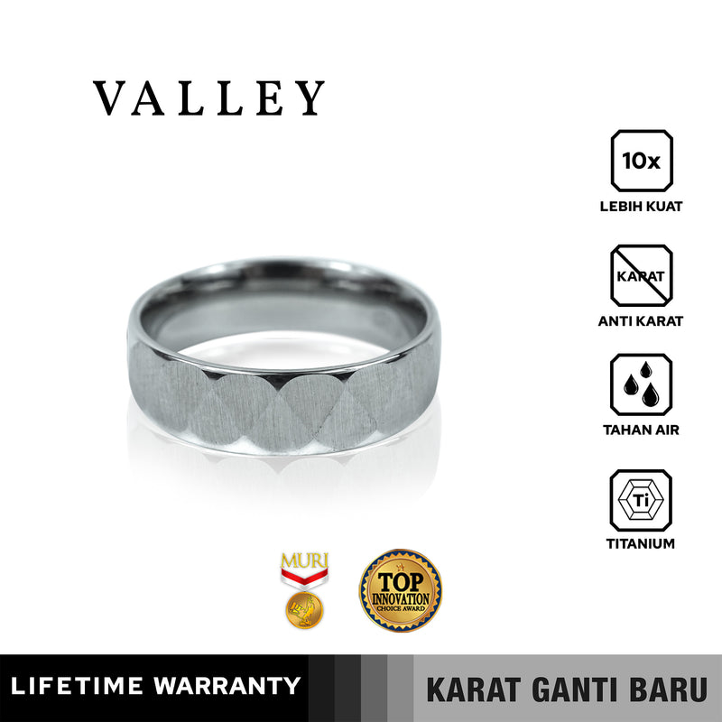 Emrys Premium Ring VALLEY Real Titanium Anti Karat Cincin Titanium Pria Wanita
