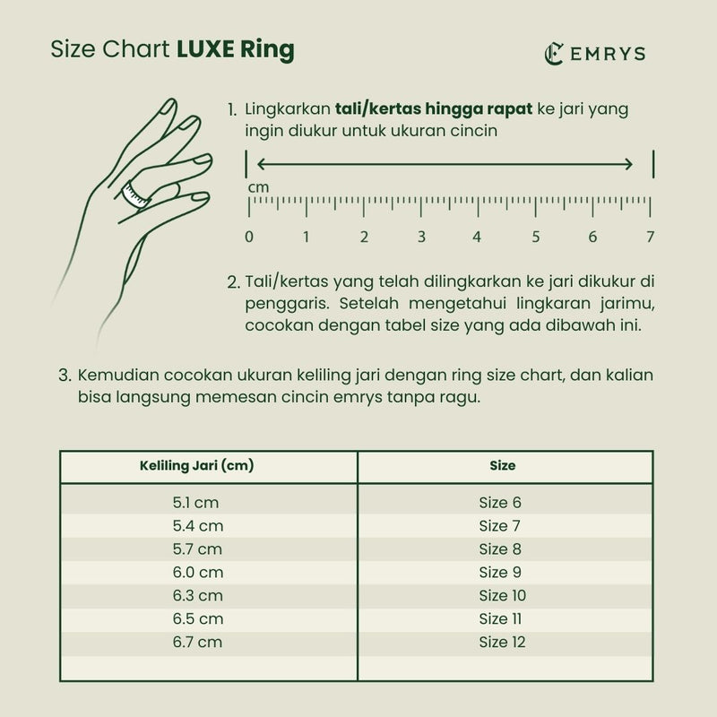 Emrys Premium Ring LUXE  Real Titanium Anti Karat Cincin Pria Wanita