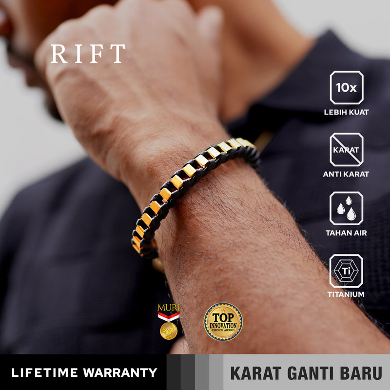 Emrys RIFT Bracelet Real Leather Gelang Kulit Pria Wanita