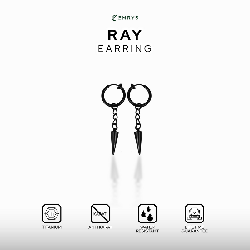 Emrys RAY ANTING Jepit Titanium Anti Karat Pria dan Wanita