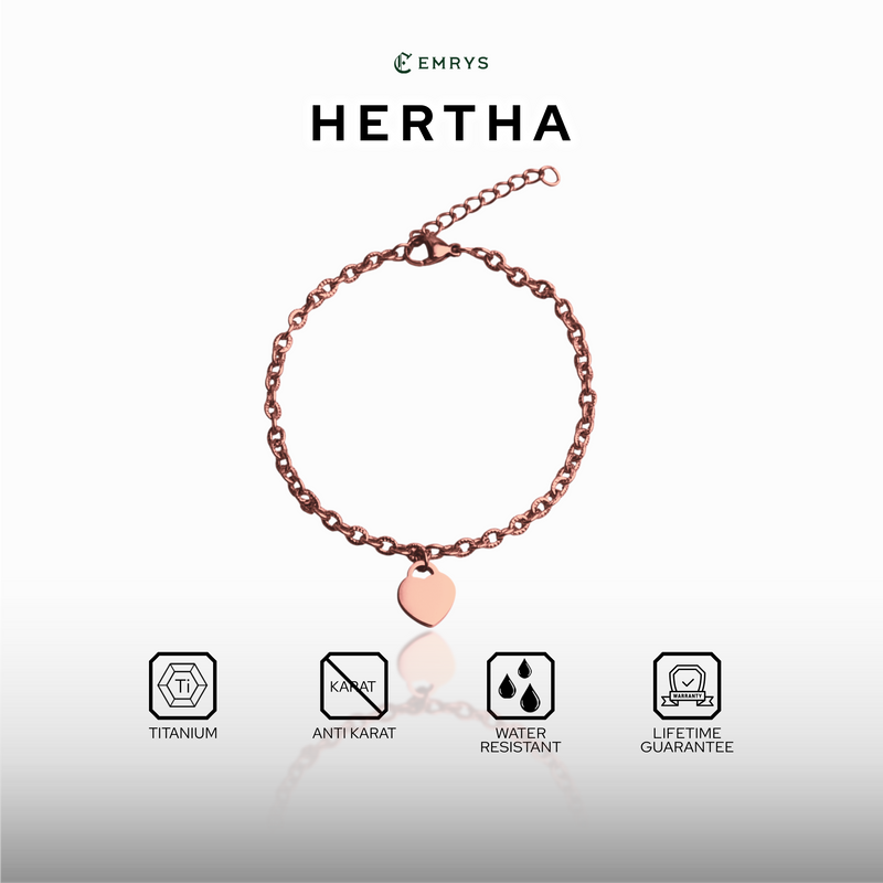 Emrys Bracelet HERTHA Real Titanium Gelang Rantai Anti Karat Pria dan Wanita