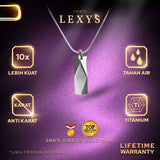 Emrys Liontin Set LEXYS Real Titanium Anti Karat Kalung Titanium Pria Wanita