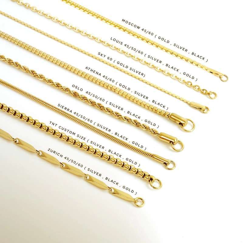 Emrys Liontin Set LAVISH Real Titanium Anti Karat Kalung Titanium Pria Wanita