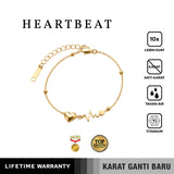 Emrys Bracelet HEARTBEAT Real Titanium Gelang Rantai Anti Karat Pria dan Wanita