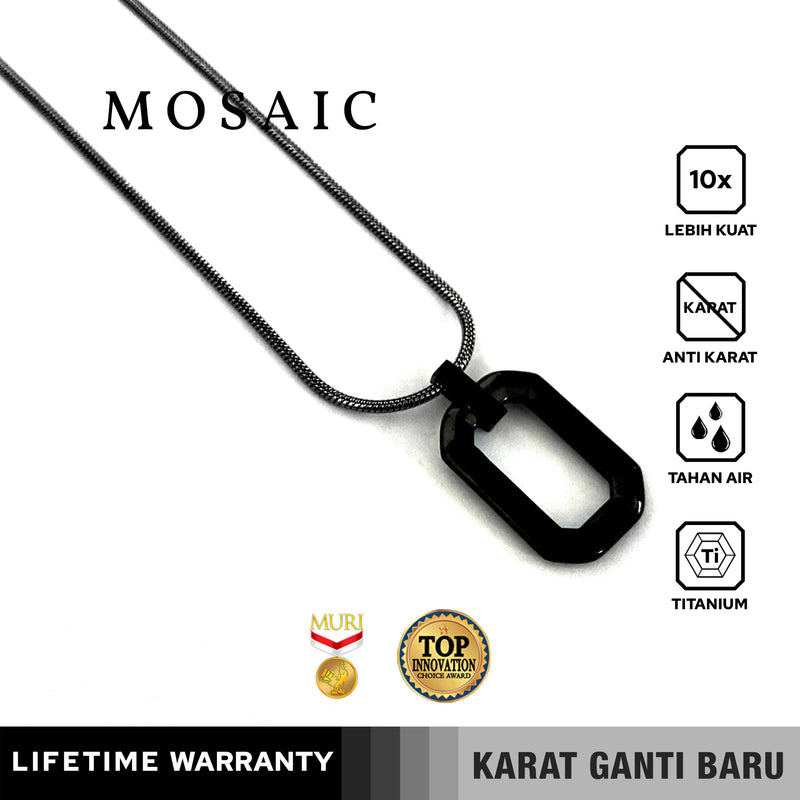 Emrys Liontin Set MOSAIC Kalung Liontin Titanium Anti Karat Pria Wanita