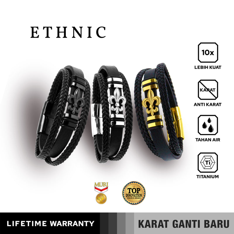 Emrys ETHNIC Bracelet Real Leather Gelang Kulit Pria Wanita
