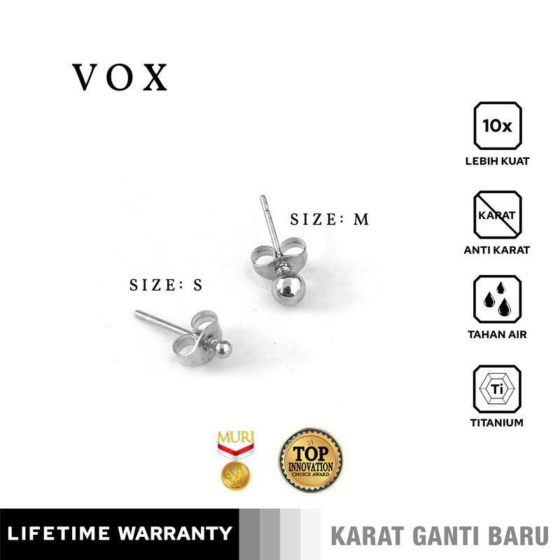 Emrys VOX  EARING 1 Pasang  Anting Tindik TITANIUM Anti Karat Pria dan Wanita