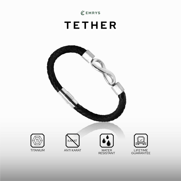 Emrys TETHER Bracelet Real Leather Gelang Kulit Pria Wanita