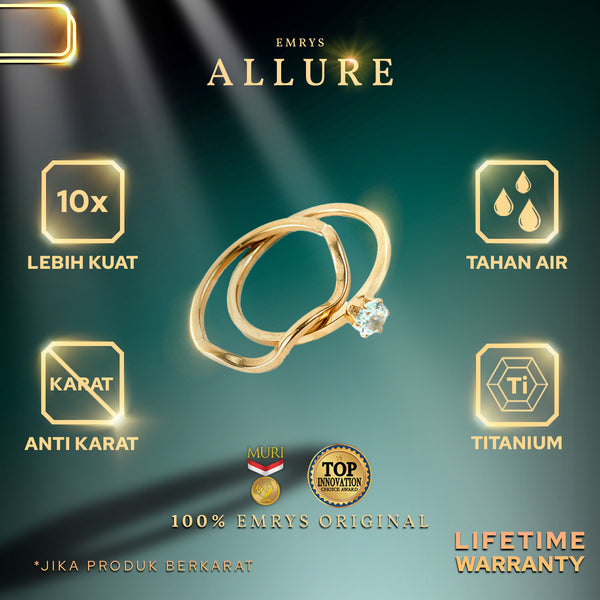 Emrys Ring ALLURE Anti Karat Cincin Titanium Wanita