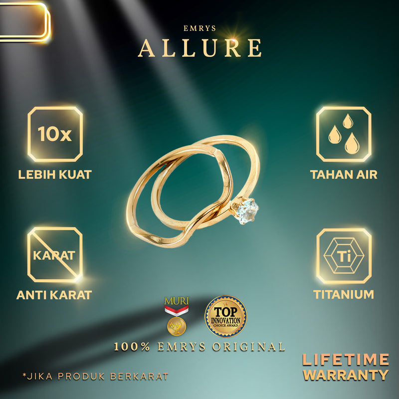 Emrys Ring ALLURE Anti Karat Cincin Titanium Wanita