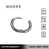 Emrys HOOPS 1 PASANG Anting Tindik TITANIUM Anti Karat Pria dan Wanita