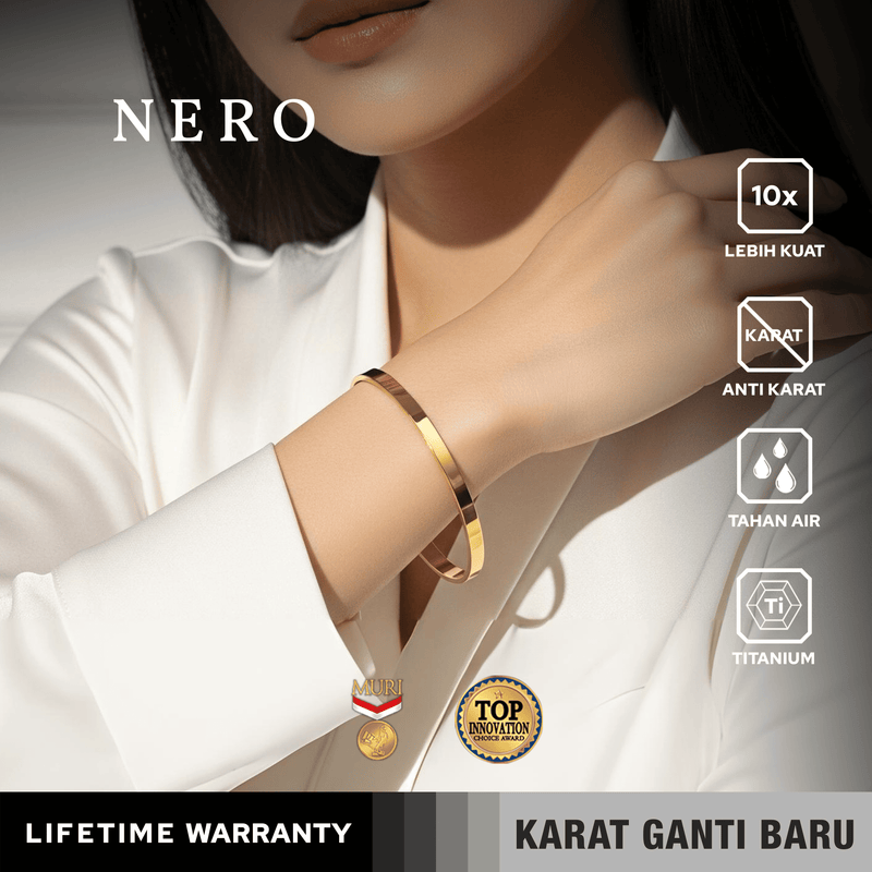 Emrys Premium NERO BRACELET Real Titanium GELANG Anti Karat Pria Wanita
