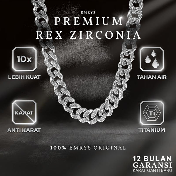 Kalung Rantai Emrys PREMIUM REX ZIRCON Kalung Titanium Pria Wanita