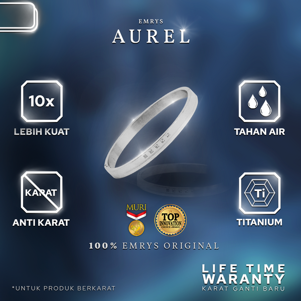 Emrys Premium Bracelet AUREL Real Anti Karat Gelang Titanium Pria dan Wanita