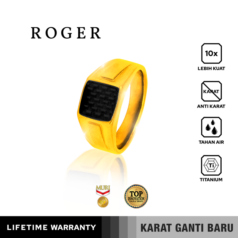 Emrys Premium Ring ROGER Real Titanium Anti Karat Cincin Titanium Pria Wanita