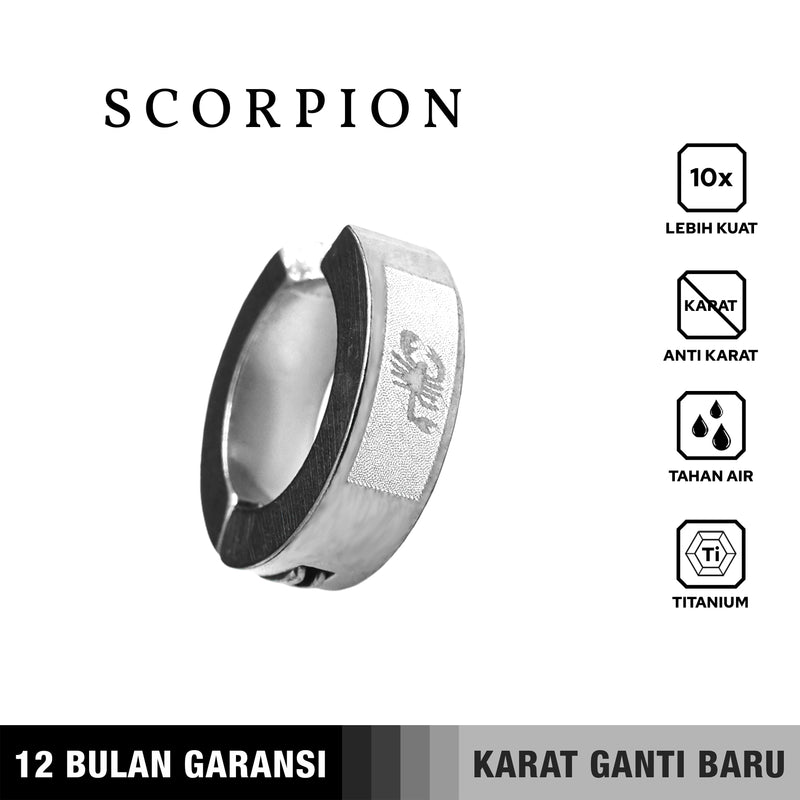 Emrys SCORPION Anting Jepit TITANIUM Anti Karat Pria dan Wanita