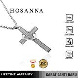Emrys Liontin Set HOSANNA Titanium Anti Karat Kalung Liontin Salib Titanium Pria Wanita