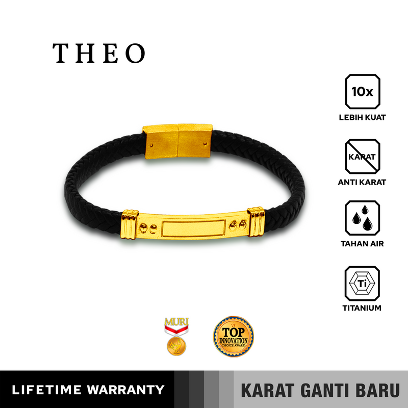 Emrys THEO Bracelet Real Leather Gelang Kulit Pria dan Wanita