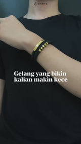 Emrys OBSIDIAN Bracelet Real Leather Gelang Kulit Pria dan Wanita