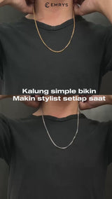 Emrys Necklace FURY 2mm Real Titanium Anti Karat Kalung Titanium Pria Wanita