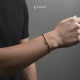 Emrys Bundling Charm X Bracelet Titanium Anti Karat Gelang Titanium Pria Wanita