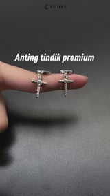 Emrys HOPE Salib Anting Tindik TITANIUM Anti Karat Pria dan Wanita